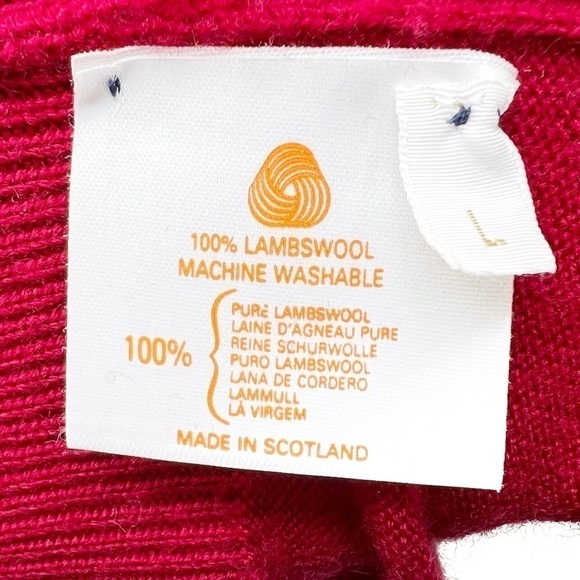 Pringle of Scotland Men’s Large Argyle Sweater Lambswool Red Navy Blue Green EUC - Picture 5 of 8